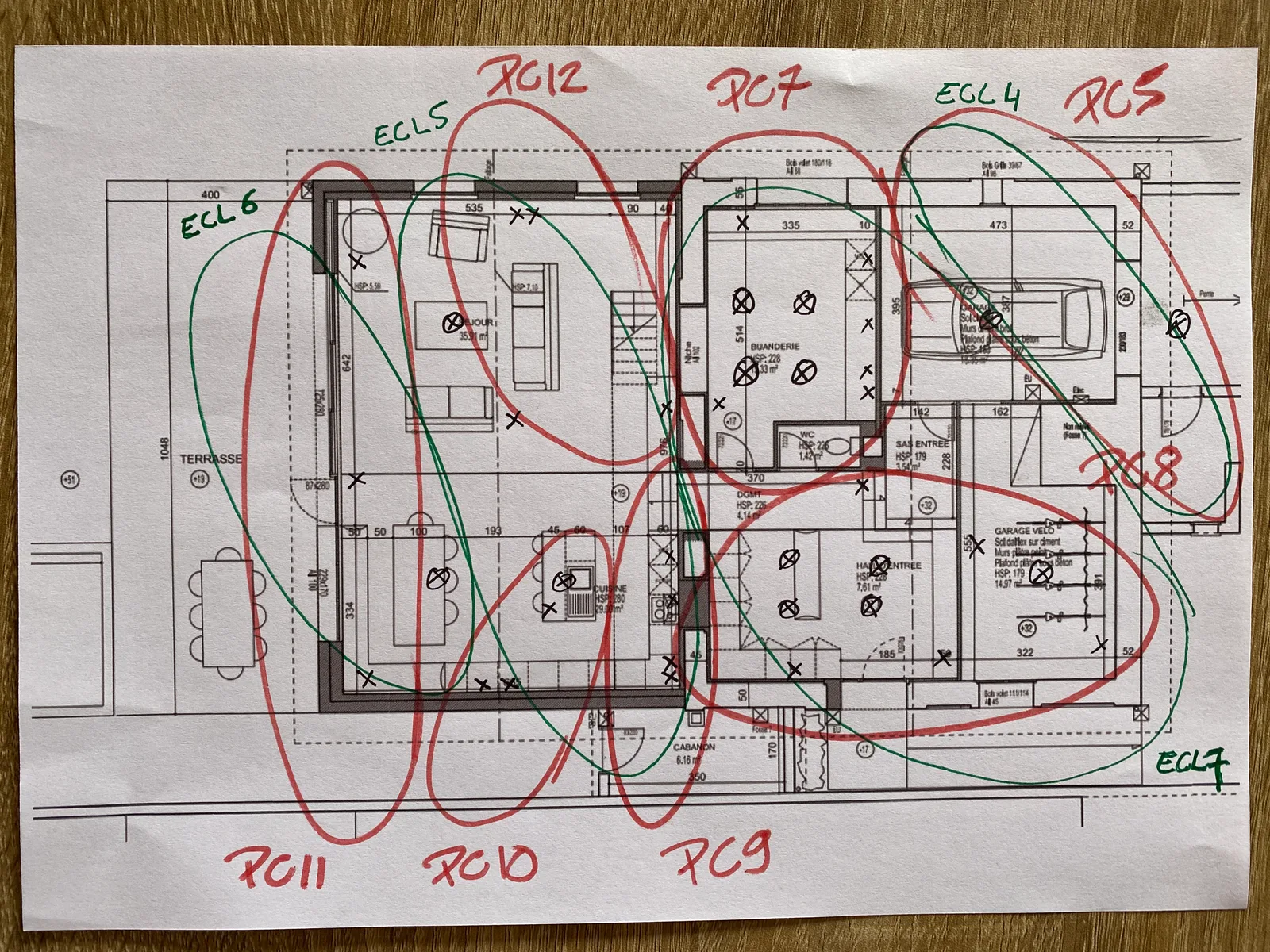 Plan d'exécution avec annotations des circuits