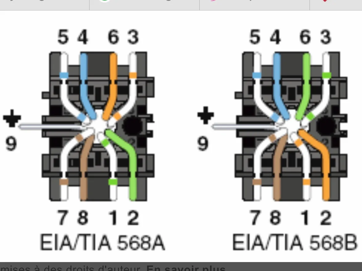 Deux types de câblage réseau